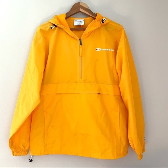 Champion Yellow Gold Windbreaker Lightweight Jacket Medium - Picture 1 of 12